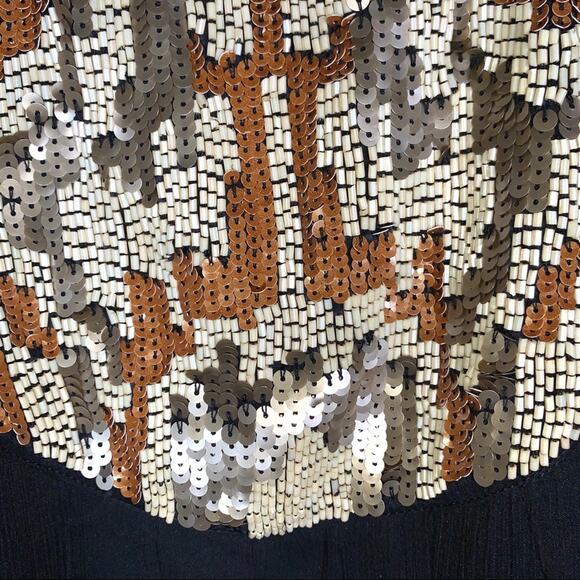 Romeo & Juliet Couture black sequined chiffon knee length halter dress medium M - Picture 3 of 7